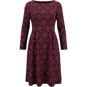 The Limited Sheath Dress Women Size M Red Burgundy Medallion Print 3/4 Sleeve